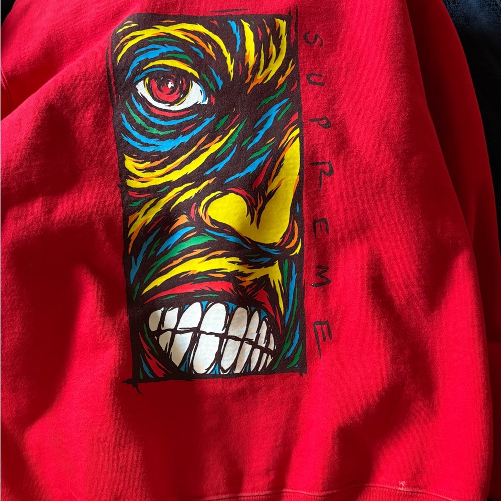 Genuine men’s Supreme Zip-up Hoodie with Illustrative Design on chest and back - Picture 2 of 3